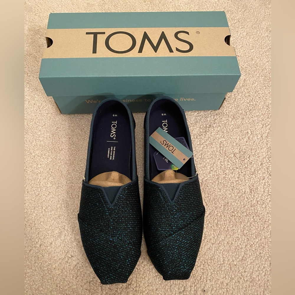 TOMS Galapagos Sparkling Green Glitter Alpargata